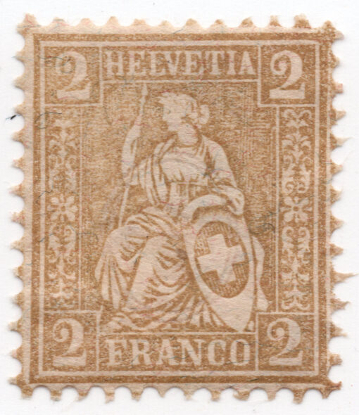 1867 - Helvetia - New Values & Colors - White Paper