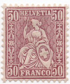 1867 - Helvetia - New Values & Colors - White Paper