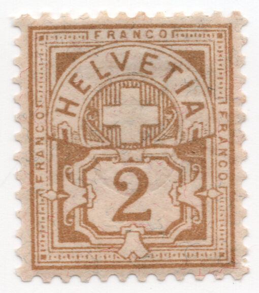 1882 - Helvetia - Cross & Shield - Fiber Paper