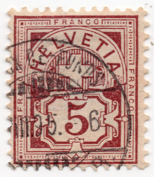1882 - Helvetia - Cross & Shield - Fiber Paper