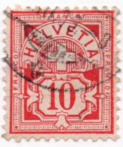 1882 - Helvetia - Cross & Shield - Fiber Paper