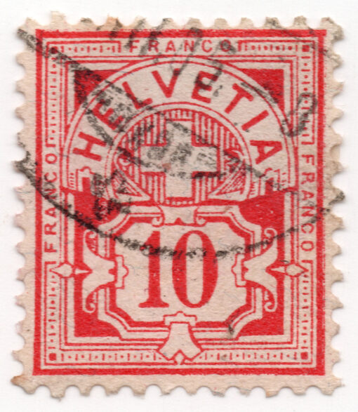 1882 - Helvetia - Cross & Shield - Fiber Paper