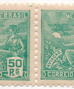 1939 - Vovó - Parte 2 - 1937/39 - Filigrana CASA + DA + MOEDA + BRASIL - vertical - (322 horizontal) dt.11 - (Par)