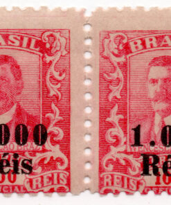 1928 - 22-02-1928 - Oficiais Wenceslau Braz com sobreestampa dos novos valores para franquia geral - Filigrana "D" - (Par)