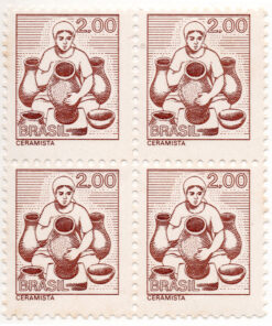 1976 - 1-3-1977 - Papel couchê sem filigrana - Ceramista - (Quadra)