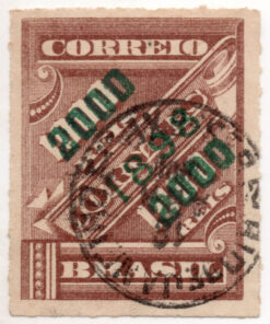 1898 - Selo J-18, de 1889, sobrecarga dupla