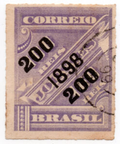1898 - Selo J-13, de 1889, sobrecarga dupla