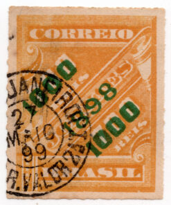 1899 - Selo J-8, de 1889, sobrecarga dupla