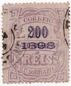 1898 - Selo J-21, de 1890, com sobrecarga - Denteação 13