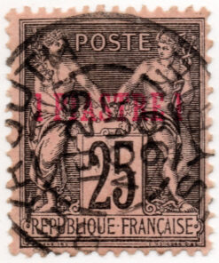 Pax and Mercur - General Issues No.79 Surcharged in Red - French Colonies