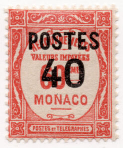 Postage Due Stamps Overprinted "POSTES" or Surcharged Also