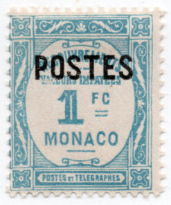 Postage Due Stamps Overprinted "POSTES" or Surcharged Also