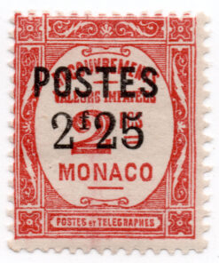 Postage Due Stamps Overprinted "POSTES" or Surcharged Also